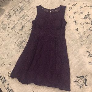Purple Lace Cocktail Dress